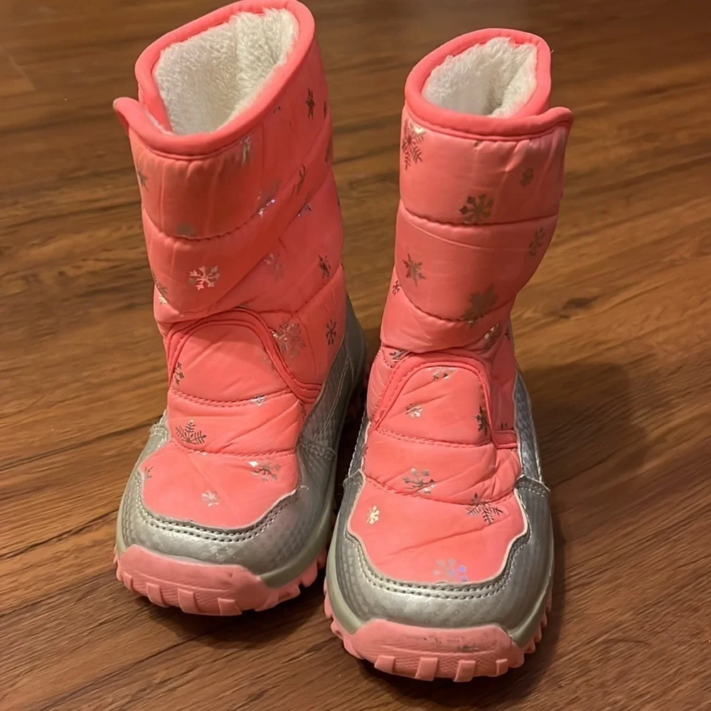 COGA Kids winter shoes girl snow boots fashion printing waterproof girl size 7